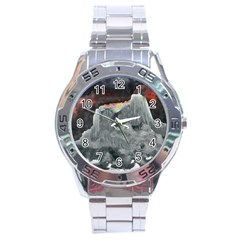 Mountains Scene Landscape Stainless Steel Analogue Watch by Pakrebo