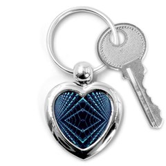 Sci Fi Texture Futuristic Design Key Chains (heart) 