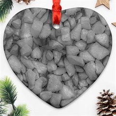 Soft Gray Stone Pattern Texture Design Ornament (heart)