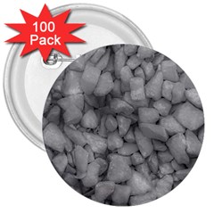 Soft Gray Stone Pattern Texture Design 3  Buttons (100 Pack)  by dflcprintsclothing