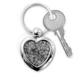 Soft Gray Stone Pattern Texture Design Key Chains (Heart)  Front