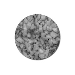 Soft Gray Stone Pattern Texture Design Magnet 3  (round) by dflcprintsclothing