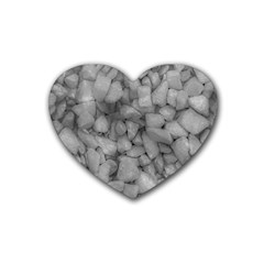 Soft Gray Stone Pattern Texture Design Rubber Coaster (heart) 