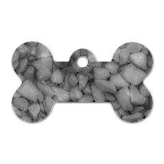 Soft Gray Stone Pattern Texture Design Dog Tag Bone (two Sides) by dflcprintsclothing