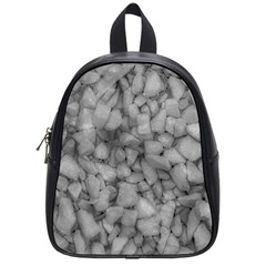 Soft Gray Stone Pattern Texture Design School Bag (small) by dflcprintsclothing