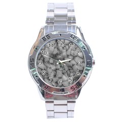 Soft Gray Stone Pattern Texture Design Stainless Steel Analogue Watch by dflcprintsclothing