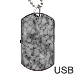 Soft Gray Stone Pattern Texture Design Dog Tag Usb Flash (two Sides) by dflcprintsclothing