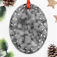 Soft Gray Stone Pattern Texture Design Oval Filigree Ornament (two Sides)