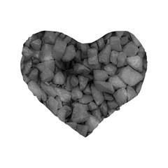 Soft Gray Stone Pattern Texture Design Standard 16  Premium Heart Shape Cushions by dflcprintsclothing