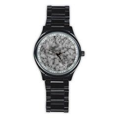 Soft Gray Stone Pattern Texture Design Stainless Steel Round Watch