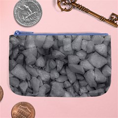 Soft Gray Stone Pattern Texture Design Large Coin Purse