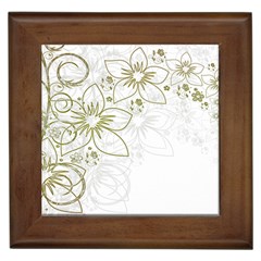 Flowers Background Leaf Leaves Framed Tiles by Mariart