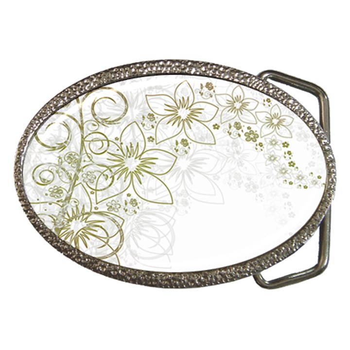 Flowers Background Leaf Leaves Belt Buckles