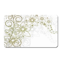 Flowers Background Leaf Leaves Magnet (rectangular) by Mariart