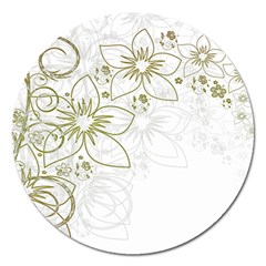 Flowers Background Leaf Leaves Magnet 5  (round) by Mariart