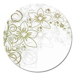 Flowers Background Leaf Leaves Magnet 5  (Round) Front