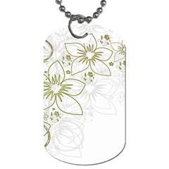 Flowers Background Leaf Leaves Dog Tag (one Side) by Mariart