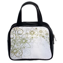 Flowers Background Leaf Leaves Classic Handbag (two Sides) by Mariart