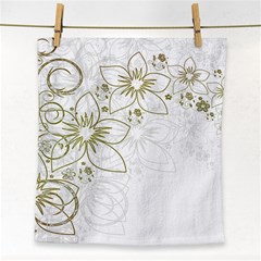 Flowers Background Leaf Leaves Face Towel by Mariart