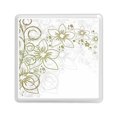 Flowers Background Leaf Leaves Memory Card Reader (square) by Mariart