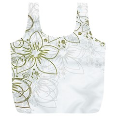 Flowers Background Leaf Leaves Full Print Recycle Bag (xl) by Mariart