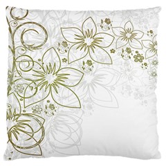 Flowers Background Leaf Leaves Large Flano Cushion Case (one Side) by Mariart