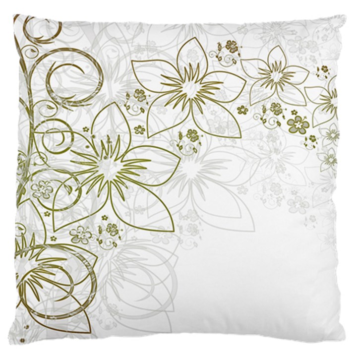 Flowers Background Leaf Leaves Large Flano Cushion Case (One Side)