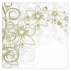 Flowers Background Leaf Leaves Large Satin Scarf (square) by Mariart