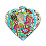 Supersonic Octopus Dog Tag Heart (Two Sides) Front