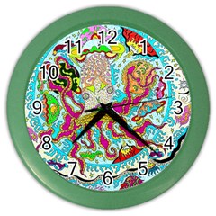 Supersonic Octopus Color Wall Clock by chellerayartisans