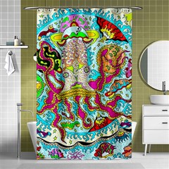 Supersonic Octopus Shower Curtain 48  X 72  (small)  by chellerayartisans