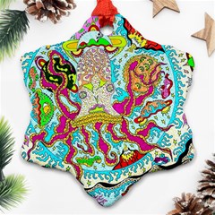 Supersonic Octopus Snowflake Ornament (two Sides) by chellerayartisans