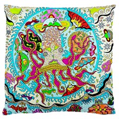 Supersonic Octopus Large Flano Cushion Case (one Side) by chellerayartisans