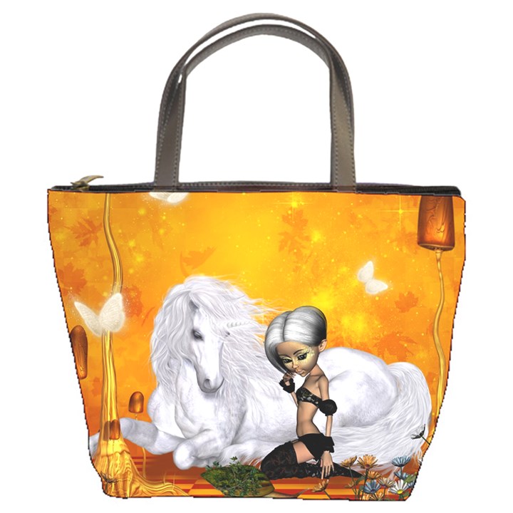 Wonderful Unicorn With Fairy Bucket Bag