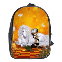 Wonderful Unicorn With Fairy School Bag (large) by FantasyWorld7