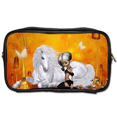 Wonderful Unicorn With Fairy Toiletries Bag (one Side) by FantasyWorld7