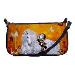 Wonderful Unicorn With Fairy Shoulder Clutch Bag by FantasyWorld7