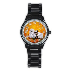 Wonderful Unicorn With Fairy Stainless Steel Round Watch by FantasyWorld7