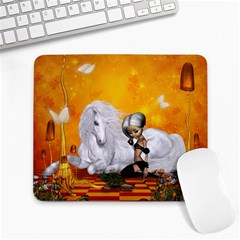 Wonderful Unicorn With Fairy Large Mousepads by FantasyWorld7