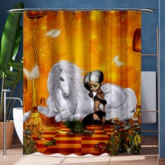 Wonderful Unicorn With Fairy Shower Curtain 60  X 72  (medium)  by FantasyWorld7