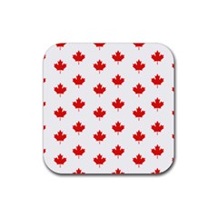 Maple Leaf Canada Emblem Country Rubber Coaster (square)  by Mariart