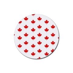 Maple Leaf Canada Emblem Country Rubber Coaster (round)  by Mariart