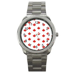 Maple Leaf Canada Emblem Country Sport Metal Watch by Mariart