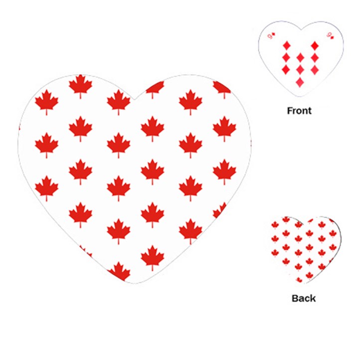 Maple Leaf Canada Emblem Country Playing Cards (Heart)