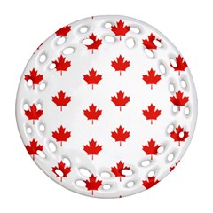 Maple Leaf Canada Emblem Country Ornament (round Filigree) by Mariart