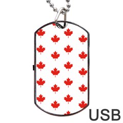 Maple Leaf Canada Emblem Country Dog Tag Usb Flash (one Side) by Mariart