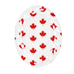 Maple Leaf Canada Emblem Country Ornament (oval Filigree) by Mariart