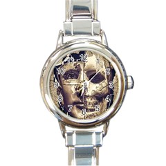 Creepy Photo Collage Artwork Round Italian Charm Watch by dflcprintsclothing