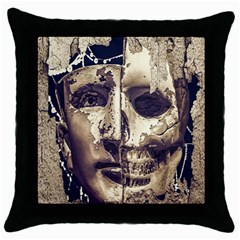 Creepy Photo Collage Artwork Throw Pillow Case (black) by dflcprintsclothing