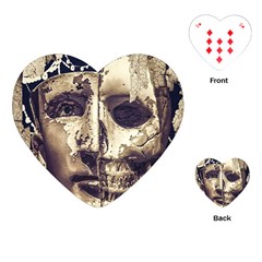 Creepy Photo Collage Artwork Playing Cards (heart)